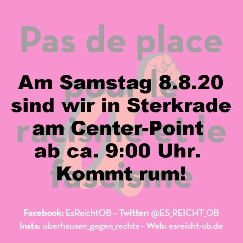 Infostand am 8.8.20 in Oberhausen Sterkrade am Center-Point.