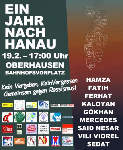 Aufruf Oberhausen Hanau 19.2.21